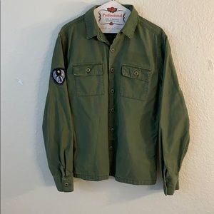 21 Men Army Button down Shirt Size S
